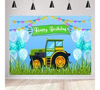 Tractor Theme Birthday Decorations Farm Happy 1 2 3 4 5 6 Birthday Background Backdrop Boys Kids Bitrhday Party Photo Booth Props, 150cm x 90cm