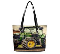 Tractor Tote Bag Large Soft Leather Purse with Zipper Lightweight Ladies Shoulder Handbag