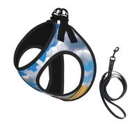 Tractor Under Blue Sky And White Clouds Print Reflective No Choke Pet Vest Harness,Adjustable Soft Padded Dog Harness With Easy Control Handle