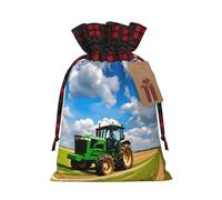 Tractor Under Blue Sky And White Clouds Print Reusable Gift Decor Bags Festive Drawstring Pouches Anniversaries Wedding Favors