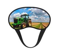 Tractor Under Blue Sky and White Clouds Print Sleep Mask for Side Sleepers Cute Blackout Eye Mask Shades Cover for Home or Travel