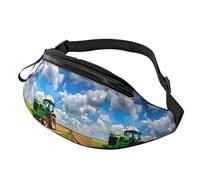 Tractor Under Blue Sky and White Clouds Print Waist Bag for Hiking Cycling Running and Outdoor Activities Lightweight Pack