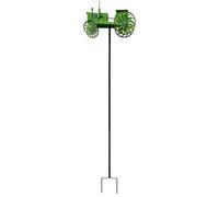 Tractor Wind Spinners Outdoor | Green Tractor Windmill Stake with Rotating Wheels | Antique Iron Tractors Wind Sculpture Garden Decor | Motion Art Vintage Whirligigs Spinners for Yard Patio