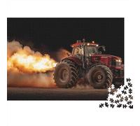 Tractor with Flames Jigsaw Puzzles Puzzles for Adults Kids. 1000 Piece Whimsical Challenge Toy Educational Games Home Decoration for Adults& Kids Age 14 Years Up 52x38cm/1000pcs