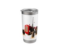 Tractor with Flames Stainless Steel Insulated Tumbler