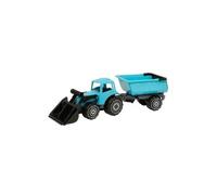 Tractor With Loader And Trailer 57 Cm Turquoise Top Quality Toy