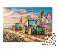Tractors on Dirt Road 1000 Piece Rural Farm Landscape Style Jigsaw Puzzle For Adults Thick Card Board Stress Relief Difficult Game Gifts for WomenGifts for Men 38x26cm/1000pcs