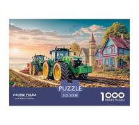 Tractors Plowing Field Impossible Hard Difficult Challenging 1000 Piece Puzzle - Rural Farm Landscape Style for Adults Decompression Great Gift Idea52x38cm/1000pcs