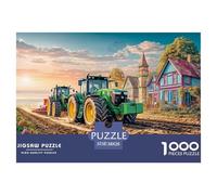 Tractors Plowing Field Smooth Surface Rural Farm Landscape Style Excellent Hobby Gift, Perfect for Adults, Teenagers And Puzzle Enthusiasts 38x26cm/1000pcs