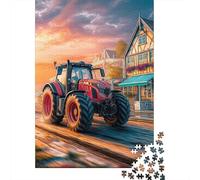 Tractors Racing Puzzles 1000 Piece for Adults Rural Sunset Scene Jigsaw Puzzles Game for The Whole 52x38cm/1000pcs