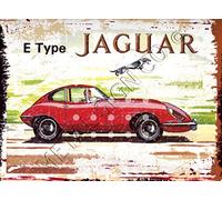 TRACY'S SIGNS 8x10in E TYPE JAGUAR METAL SIGN RETRO VINTAGE STYLE 8x10in 20x25cm GARAGE shed workshop games room man cave wall art