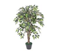 Tradala Trees Lush Artificial Tree Ficus with Real Wood Trunk in Dark Green | Size: 3ft Tradala Trees Dark Green 3ft