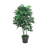 Tradala 3Ft Lush Artificial Tree Schefflera 90Cm / 3Ft Tall With Real Wood Trunk - For Home Living Room Indoors