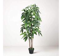 Tradala 4'11" Lush Artificial Tree Large Fortune 150cm / 4ft 11" Tall with Real Wood Trunk - For Home Living Room Indoors