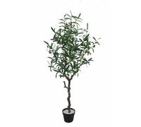 Tradala 4Ft Artificial Olive Tree 125Cm Large Fake Olive Plants With Wood Trunk Decor In Pot - For Home Living Room Indoors