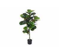 Tradala 4Ft Lush Artificial Fiddle Fig Tree 120Cm / 4Ft Tall With Real Wood Trunk - For Home Living Room Indoors