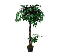 Tradala Trees Lush Artificial Tree Ficus with Real Wood Trunk in Dark Green | Size: 4ft Tradala Trees Dark Green 4ft