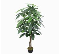 Tradala 4Ft Lush Artificial Tree Large Fortune 120Cm / 4Ft Tall With Real Wood Trunk - For Home Living Room Indoors
