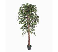 Tradala Trees Lush Artificial Tree Ficus with Real Wood Trunk in Dark Green | Size: 5ft Tradala Trees Dark Green 5ft