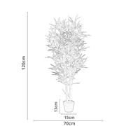 Tradala Trees Artificial Bamboo Tree Plant in Pot with Real Wood Trunk in Dark Green | Size: 4ft Tradala Trees Dark Green 4ft