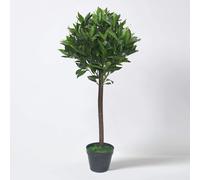 Tradala Trees Lush Artificial Olive Double Topiary Tree with Real Wood Trunk in Dark Green | Size: 3ft Tradala Trees Dark Green 3ft