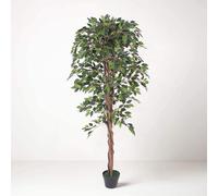 Tradala Trees Lush Artificial Tree Ficus with Real Wood Trunk in Dark Green | Size: 5ft Tradala Trees Dark Green 5ft