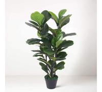 Tradala Trees Lush Artificial Tree Fiddle Fig Tree with Real Wood Trunk in Dark Green | Size: 3ft Tradala Trees Dark Green 3ft