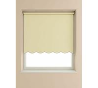 Tradational Scalloped Edge Cream 160cm Drop Daylight Plain Window Roller Blind (150cm x 160cm)