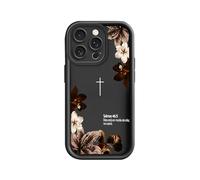 TRADAY Christian Phone Case Compatible with iPhone 14,Vintage Floral Bible Verse Psalms 46:5 Cases Shockproof Soft TPU Protective Cases Cover for Women Girls | Religious Faith Gift - Black