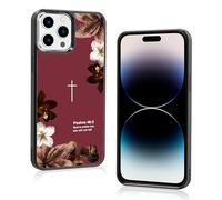 TRADAY Christian Phone Case Compatible with iPhone 17 Pro Bible Verse Psalms 46:5 Religious Faith Cases Shockproof Soft TPU Protective Cover for Women Girls with Vintage Floral - Red