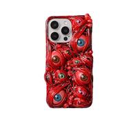 TRADAY Horror Phone Case Compatible with iPhone 15 Pro Max Scary Creepy 3D Eyes Blood Teeth Gothic Halloween Phone Cases Red