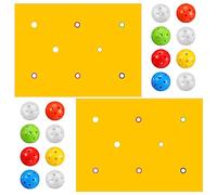 Tradder 2 Set Hole Tarp Team Building Game 85 x 57 inches Learning Fun Team Building Games for Work with 16 Pcs Team Building Ball for Teamwork Group Activities (Yellow)