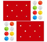 Tradder 2 Set Hole Tarp Team Building Game 85 x 57 inches Learning Fun Team Building Games for Work with 16 Pcs Team Building Ball for Teamwork Group Activities (Red)