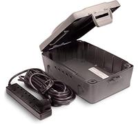 Trade 4 Socket Waterproof Extension Lead with Box - 10 Amp Weatherproof Outdoor Sockets for Christmas Lights, Timers etc- Multipurpose Weatherproof Extension Lead in Grey & Black Color- (1 Pack)