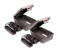 Trade 4 Socket Waterproof Extension Lead with Box - 10 Amp Weatherproof Outdoor Sockets for Christmas Lights, Timers etc- Multipurpose Weatherproof Extension Lead in Grey & Black Color- (2 Pack)