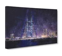 Trade Centre in Manama Bahrain Canvas Wall Art Print 30x20 Inch