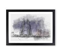 Trade Centre in Manama Bahrain in Abstract Framed Print | A2 Black Framed Wall Art | Ready to Hang | Abstract Fantasy Picture | Living Room Bedroom Lounge Office