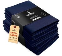 Trade Fountain Blue Cotton Cloth Napkins [12 Pack] - Extra Large 51 x 51 cm Reusable & Washable Dinner Napkins | Fabric Table Serviettes for Home, Parties, Weddings & Christmas Events