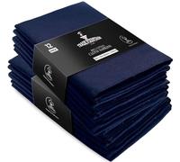 Trade Fountain Cloth Napkins Cotton [12 Pack] - 51 x 51 cm Extra Large Reusable Serviettes - Oversized Reusable Napkins - 100% Pure Cotton - Premium Dinner Napkins (BLUE, Extra Large)