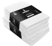 Trade Fountain Cloth Napkins Cotton [12 Pack] - 51 x 51 cm Extra Large Reusable Serviettes - Oversized Reusable Napkins - 100% Pure Cotton - Premium Dinner Napkins (White, Extra Large)