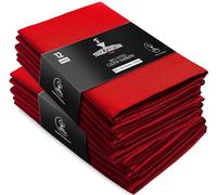 Trade Fountain Cloth Napkins Cotton [12 Pack] - 51 x 51 cm Extra Large Reusable Serviettes - Oversized Reusable Napkins - 100% Pure Cotton - Premium Dinner Napkins (RED, Extra Large)
