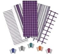 Trade Fountain Tea Towels - Pack of 5 Tea Towels for Kitchen Accessories - 50 X 70 CM Kitchen Towels - Extra Absorbent Dish Cloth - 100% Pure Cotton (PURPLE)