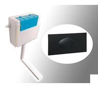 Trade In Post Concealed Toilet Cistern including Large Dual Flush Black Push Button