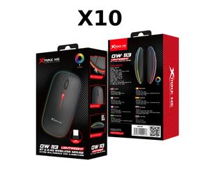 Trade Lot 10× XTrike Me GW-113 Wireless Mouse Dual-Mode RGB Silent 800-1600 DPI