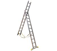 Trade Master Pro® 2 Section Stair Combi-All-in-One Extension Ladder, Step Ladder & Free Standing Ladders | Lightweight Aluminium | 150kg Weight Rating | EN131 Certified | Size: 2x11
