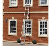 Trade Master Pro® 3 Section Extension Ladder | Auto Locking Clips | Aluminium | Anti Slip Stabiliser bar | Massive 150kg Weight Rating | EN131 Pro Certified (3.99m)