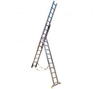 Trade Master Pro® 3 Section Stair Combi-All-in-One Extension Ladder, Step Ladder & Free Standing Ladders | Lightweight Aluminium | 150kg Weight Rating | EN131 Certified | Size: 3x11