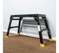 Trade Master Pro® Aluminium Work Platform | 150kg Weight Rating | Folding Hop Up | 2 Step Up Ladder | Folding Bench Stool | Work Platform Foldable Design | Indoor/Outdoor Job
