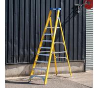 Trade Master Pro® Fibreglass Platform Step Ladder | Electricians Ladder | Non Conductive up to 30,000V | Non-Slip Feet | Painting & Decorating | EN131 Pro Certified | 1.70m Platform Height | 8 Steps