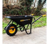 Trade Master Pro Wheelbarrow - 120L - Powder Coated Steel - Heavy Duty 200K Puncture Proof Wheel